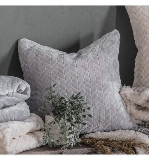 Embossed Chevron Cushion Silver Accessories Regency Studio 