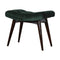 Emerald Cotton Velvet Curved Bench Living Artisan Furniture 