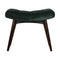 Emerald Cotton Velvet Curved Bench Living Artisan Furniture 