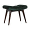 Emerald Cotton Velvet Curved Bench Living Artisan Furniture 