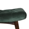 Emerald Cotton Velvet Curved Bench Living Artisan Furniture 