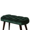 Emerald Cotton Velvet Deep Button Bench Living Artisan Furniture 