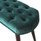 Emerald Cotton Velvet Deep Button Bench Living Artisan Furniture 