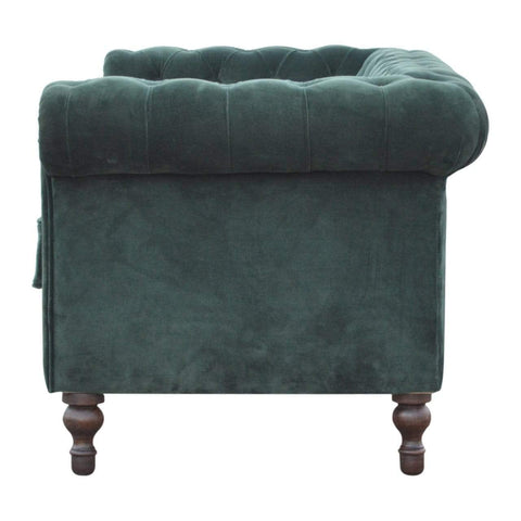 Emerald Green Velvet 2 Seater Chesterfield Sofa Living Artisan Furniture 
