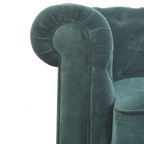 Emerald Green Velvet 2 Seater Chesterfield Sofa Living Artisan Furniture 