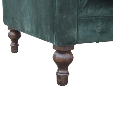 Emerald Green Velvet 2 Seater Chesterfield Sofa Living Artisan Furniture 