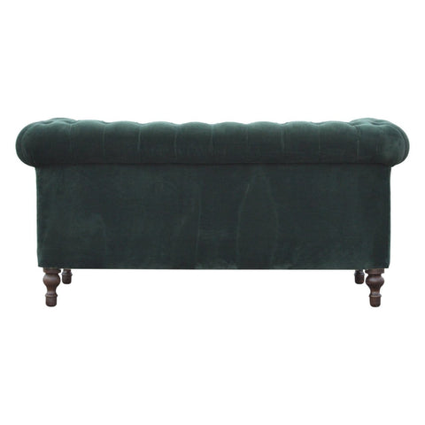 Emerald Green Velvet 2 Seater Chesterfield Sofa Living Artisan Furniture 