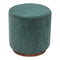 Emerald Green Velvet Footstool with Wooden Base Living Artisan Furniture 