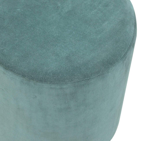 Emerald Green Velvet Footstool with Wooden Base Living Artisan Furniture 