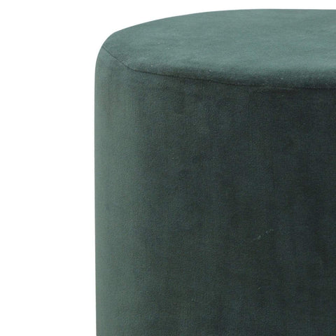 Emerald Green Velvet Footstool with Wooden Base Living Artisan Furniture 