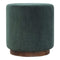 Emerald Green Velvet Footstool with Wooden Base Living Artisan Furniture 