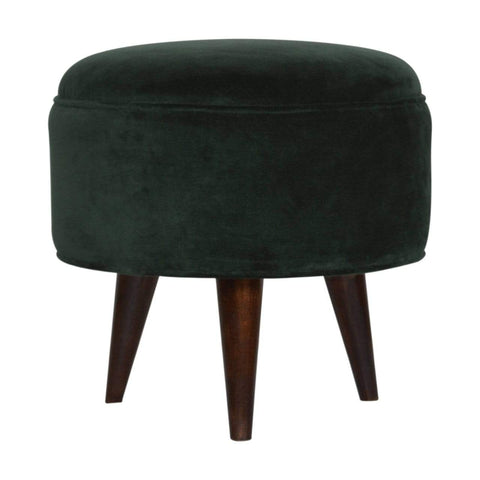 Emerald Green Velvet Nordic Style Footstool Living Artisan Furniture 