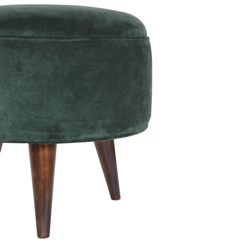 Emerald Green Velvet Nordic Style Footstool Living Artisan Furniture 