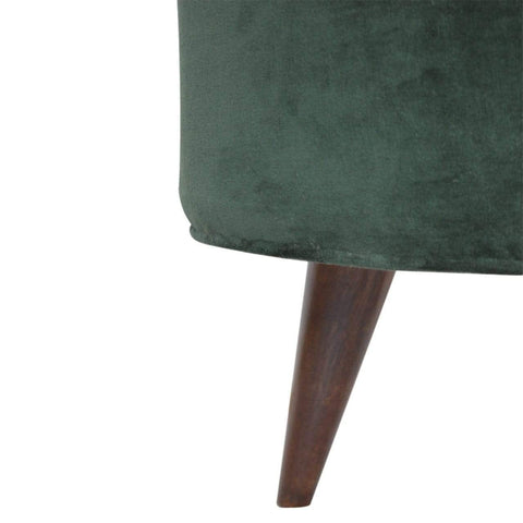 Emerald Green Velvet Nordic Style Footstool Living Artisan Furniture 