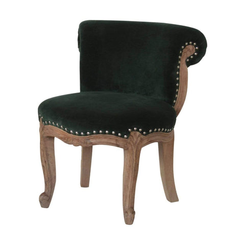 Emerald Green Velvet Studded Chair Living Artisan Furniture 