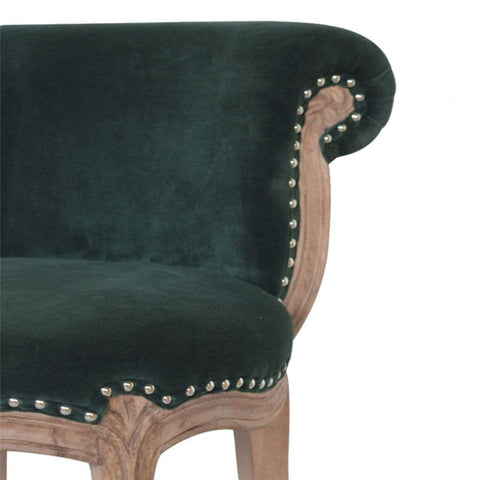 Emerald Green Velvet Studded Chair Living Artisan Furniture 