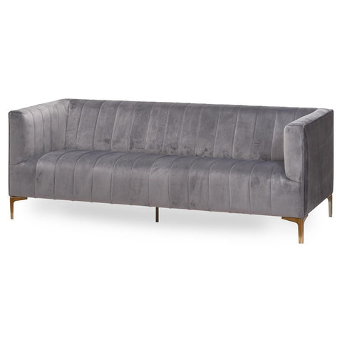 Emperor Grey Velvet 2 Seater Sofa Living Hill Interiors 