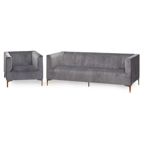 Emperor Grey Velvet Arm Chair Living Hill Interiors 
