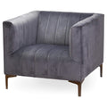 Emperor Grey Velvet Arm Chair Living Hill Interiors 