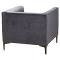 Emperor Grey Velvet Arm Chair Living Hill Interiors 