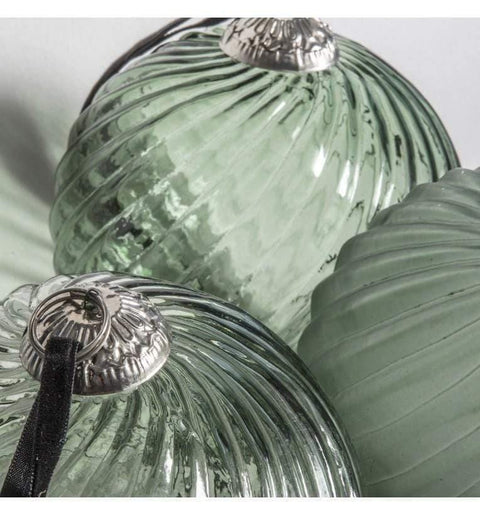 Farley Asstd Swirl Baubles Spruce Large (6pk) Accessories Regency Studio 