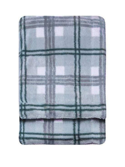 Faux Fur Check Throw Grey Accessories Regency Studio 
