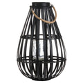 Floor Standing Domed Wicker Lantern With Rope Detail Accessories Hill Interiors 