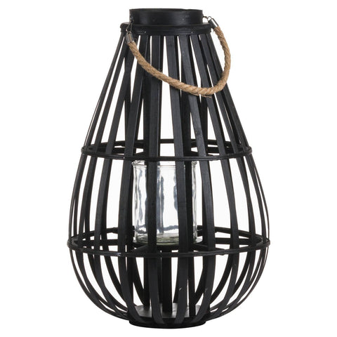Floor Standing Domed Wicker Lantern With Rope Detail Accessories Hill Interiors 