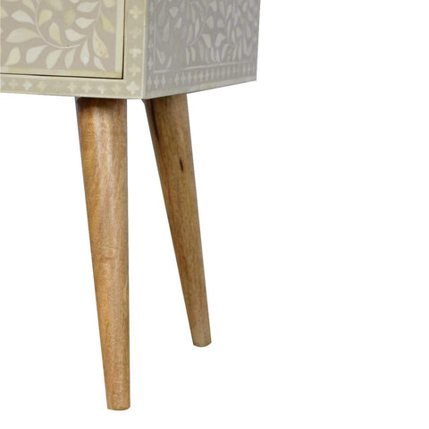 Floral Bone Inlay Bedside Sleeping Artisan Furniture 