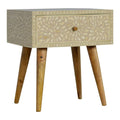 Floral Bone Inlay Bedside Sleeping Artisan Furniture 