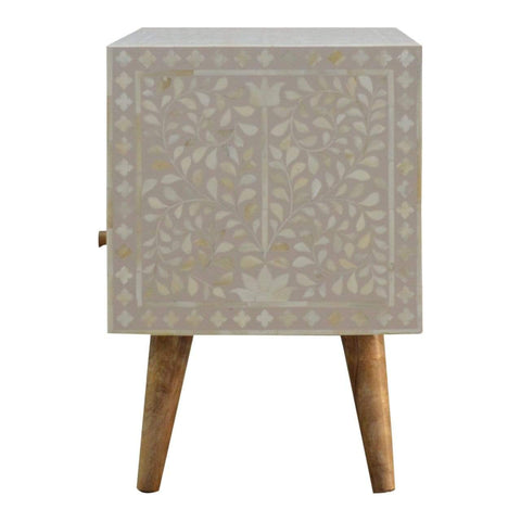 Floral Bone Inlay Media Unit Living Artisan Furniture 