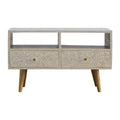 Floral Bone Inlay Media Unit Living Artisan Furniture 