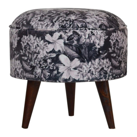 Floral Print Footstool Living Artisan Furniture 