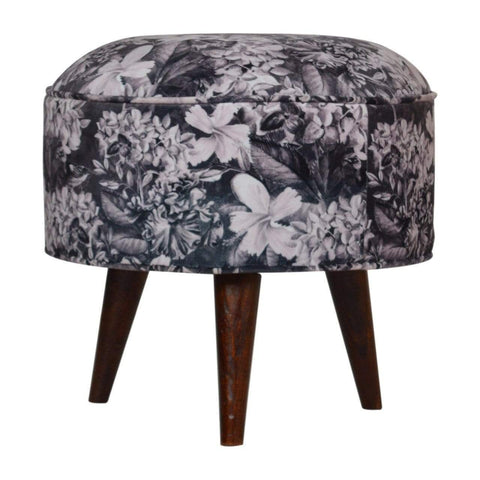 Floral Print Footstool Living Artisan Furniture 