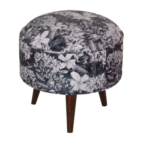 Floral Print Footstool Living Artisan Furniture 