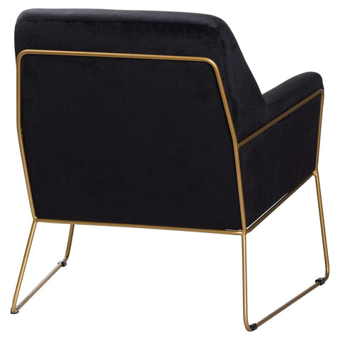 Flynn Framed Black Velvet Club Chair Living Hill Interiors 