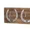 Four Nickel Horse Shoe Hooks On Wooden Board Accessories Hill Interiors 