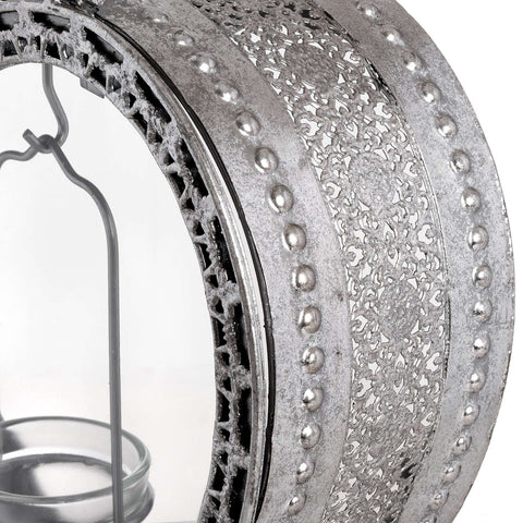 Free Standing Heart Tealight Lantern in Antique Silver Accessories Hill Interiors 