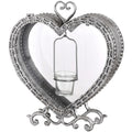Free Standing Heart Tealight Lantern in Antique Silver Accessories Hill Interiors 