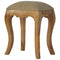 French Style Stool with Mud Linen Seat Pad Living Artisan Furniture 