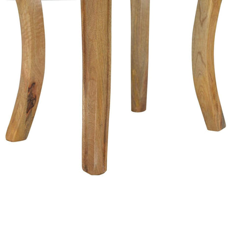 French Style Stool with Mud Linen Seat Pad Living Artisan Furniture 