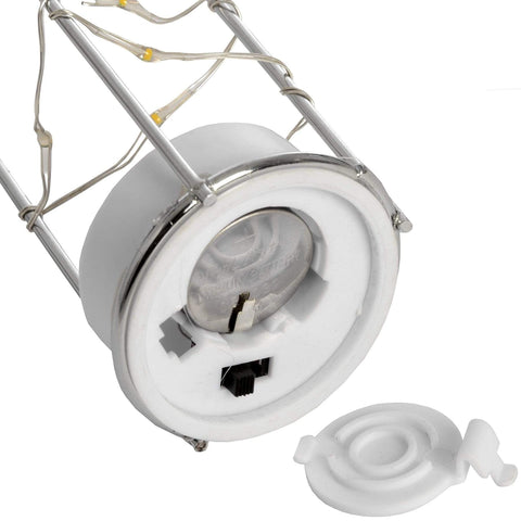 Frosted Glass Jar with Rope Detail and Interior LED Lights Accessories Hill Interiors 