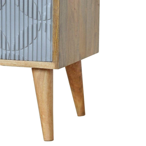 Geometric Carved Bedside Sleeping Artisan Furniture 