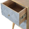 Geometric Carved Bedside Sleeping Artisan Furniture 
