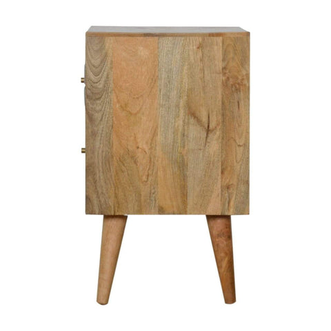 Geometric Carved Bedside Sleeping Artisan Furniture 