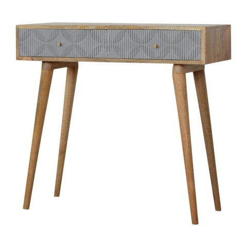 Geometric Carved Console Table Living Artisan Furniture 
