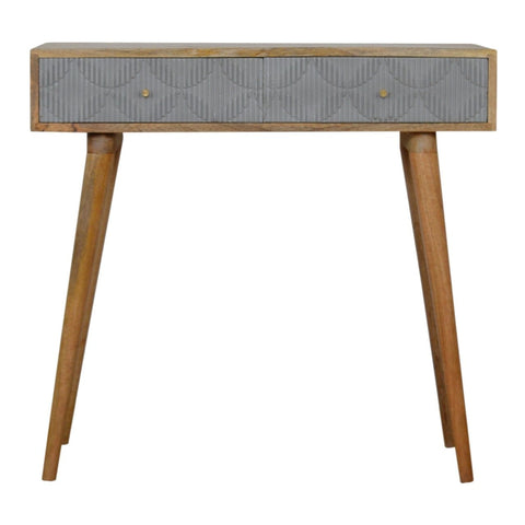Geometric Carved Console Table Living Artisan Furniture 