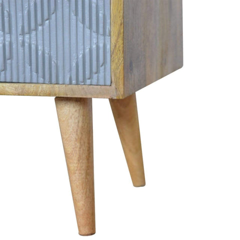 Geometric Carved Media Unit Living Artisan Furniture 