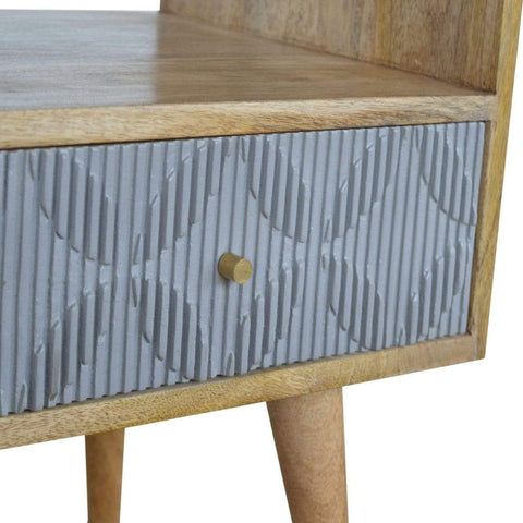 Geometric Carved Media Unit Living Artisan Furniture 