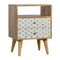 Geometric Screen Printed Bedside with Open Slot Sleeping Artisan Furniture 
